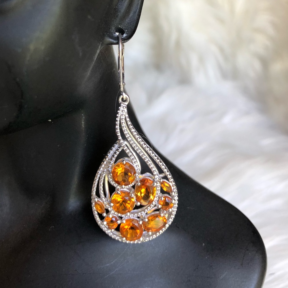 Gorgeous Sterling & Honey Citrine Earrings!